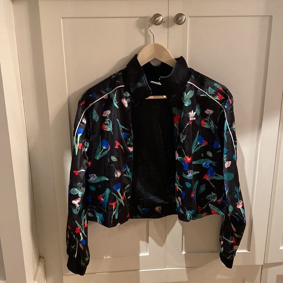 Adidas Floral Short Full Zip Jacket - Size S - Picture 4 of 5